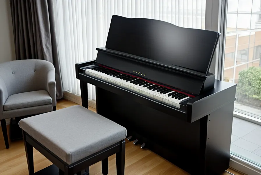 Puerto USB to Host en la parte trasera del Yamaha P-45, el punto de conexión MIDI hacia la computadora