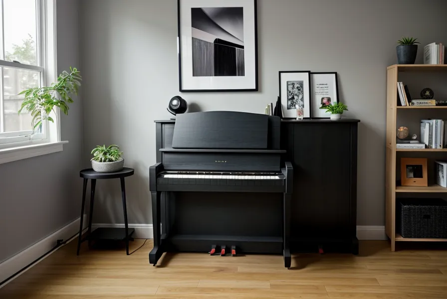 Mano limpiando con un paño de algodón las teclas de un piano digital durante el mantenimiento