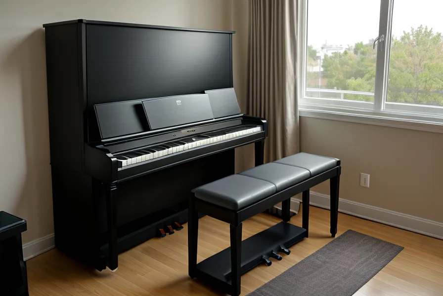 Piano digital en un living de Concepción, portada de la reseña del curso Toca Piano Desde Cero Nivel 1 para adultos