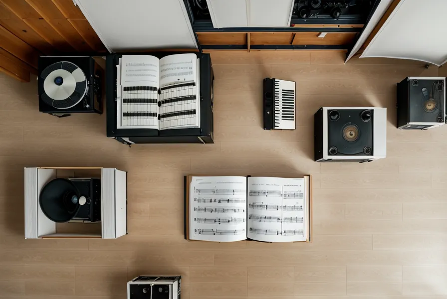 Espacio de práctica de piano para adultos con cuaderno y metrónomo