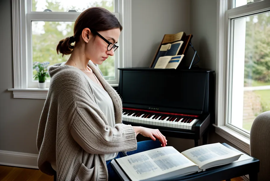 Mano adulta tocando un acorde de piano, ejercicio típico en un curso de piano para adultos